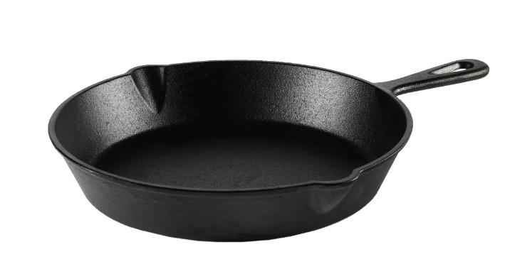 Pre-seasoned cast iron cooking pan 10”